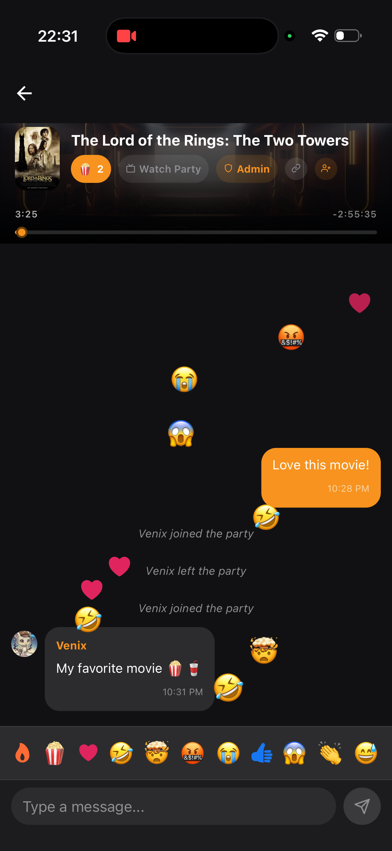 Watch Party Chat